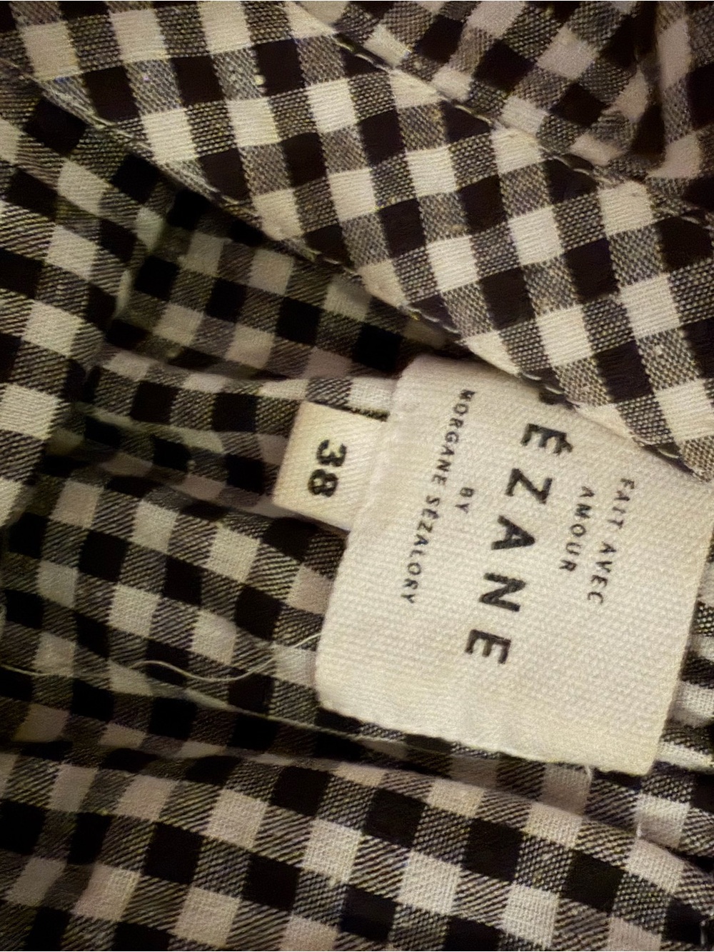 Sezane Black and White Gingham Mini Dress - Picture 5 of 5